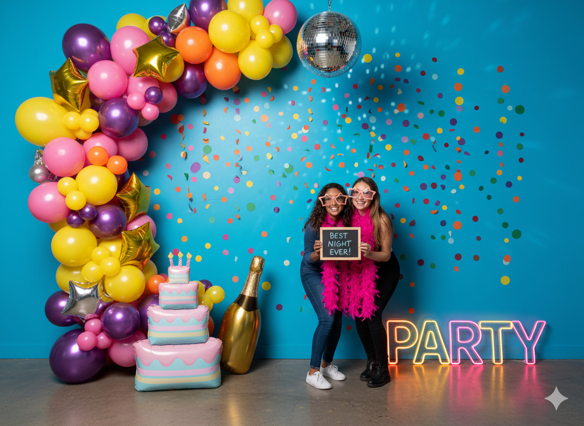 Farverig festlig foto zone